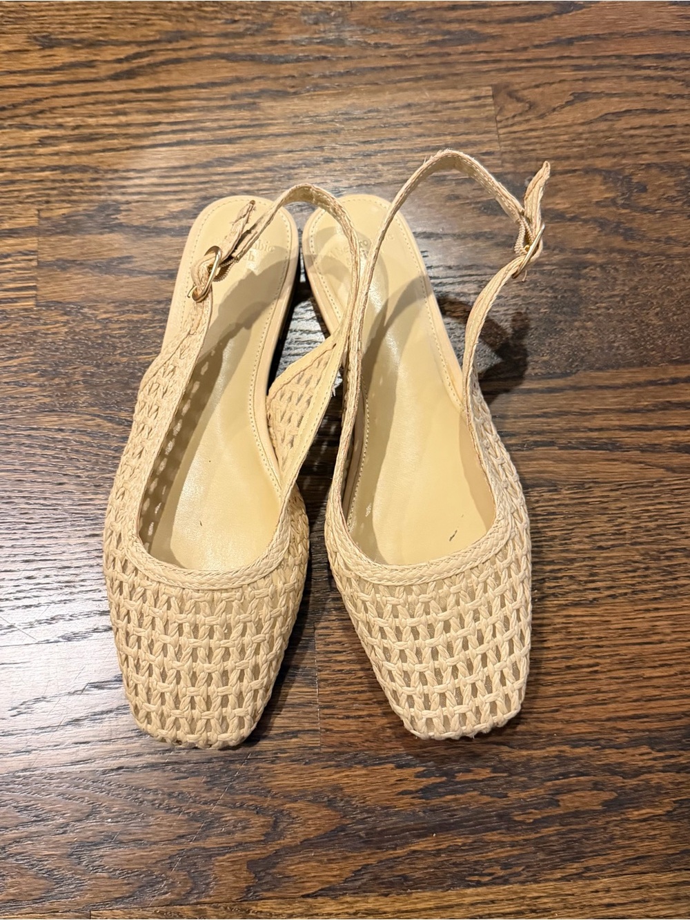 Abercrombie Woven Slingback Flats in Beige - Size 9